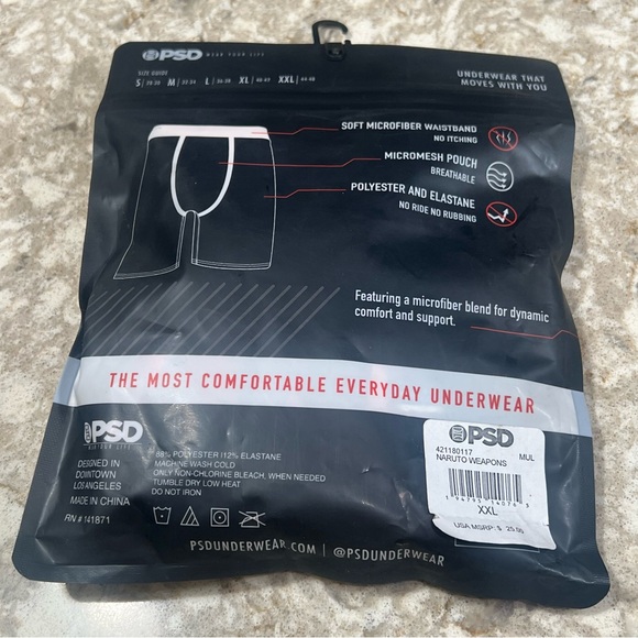 PSD x Naruto Shippuden Naruto Uzumak “Weapons” Boxer Brief Size XXL Red NEW - Picture 7 of 7